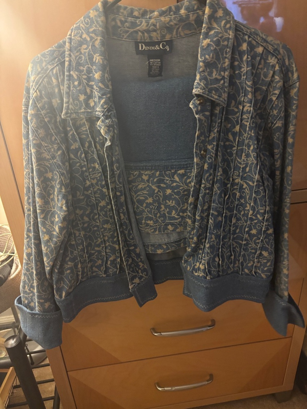 Denim&Co Blue Floral Lightweight Cardigan Jacket
